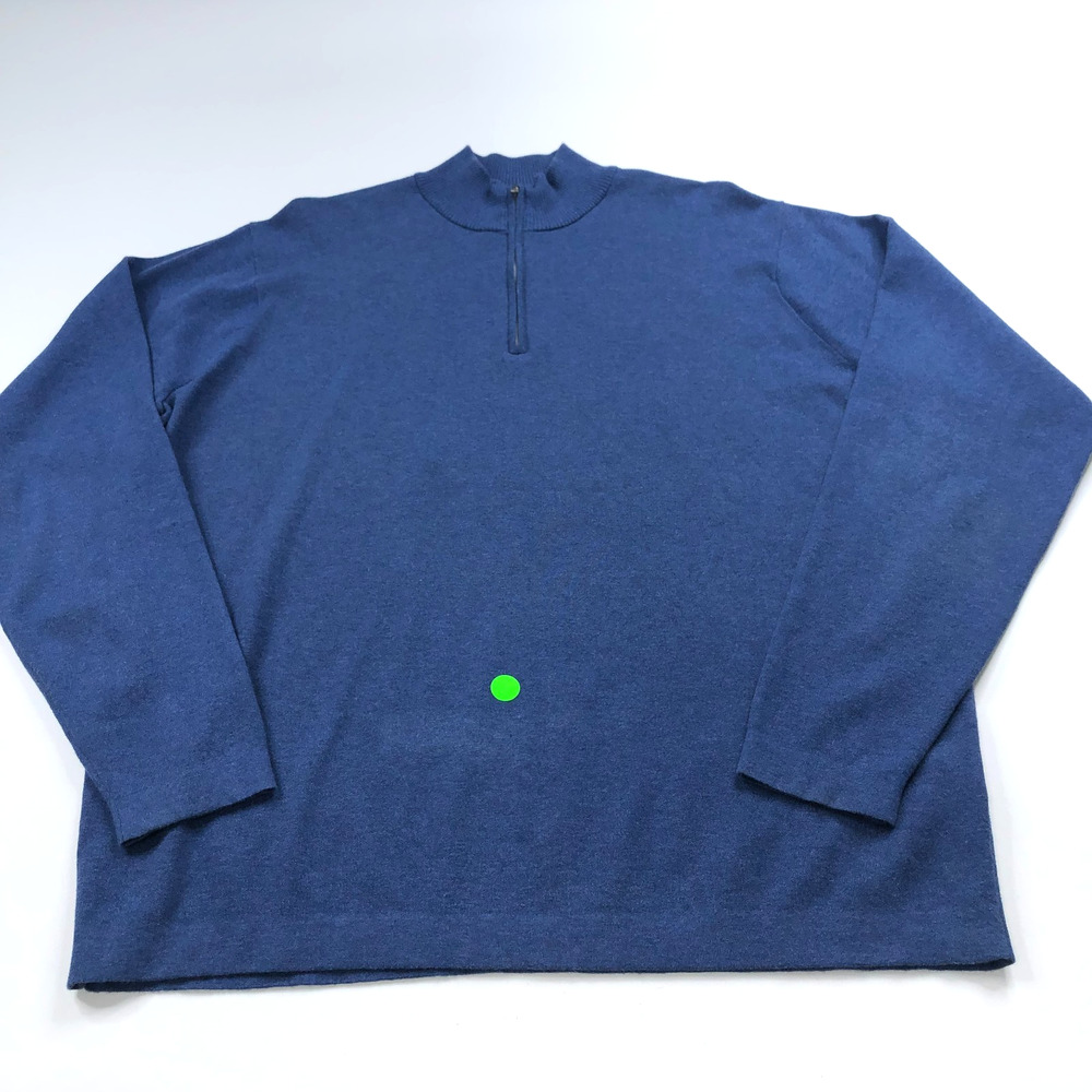 Peter Millar CROWN SPORT XL Golf 1/4 Zip Mock Neck Pullover LS Blue PLS READ